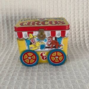 Schylling Curious George Metal Circus On Wheels Bank